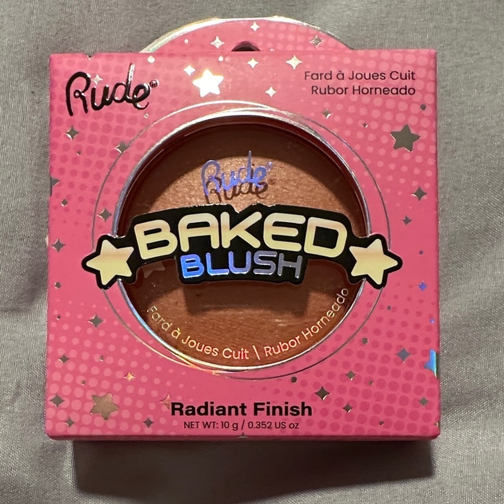 3/$15 🌼 RUDE Baked Blush in Champagne Shimmer.